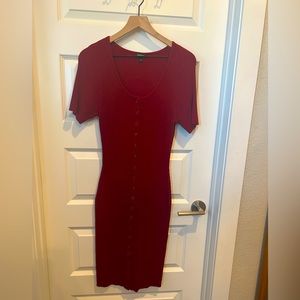 Dark Red button up Torrid dress